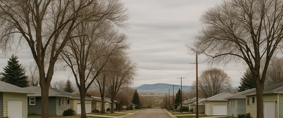Residential street in Great Falls, MT